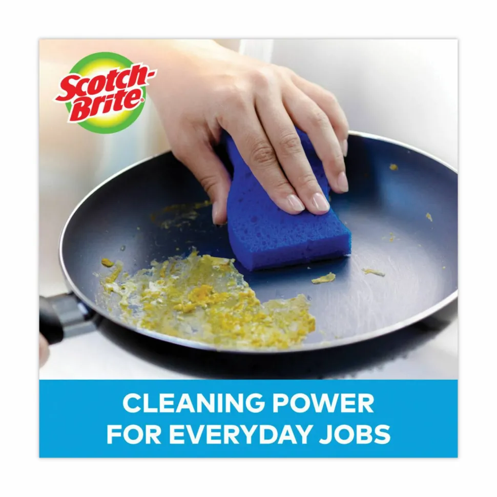 Scotch-Brite Non-Scratch Multi-Purpose Scrub Sponge, 4.4 x 2.6, 0.8" Thick, Blue, 9/Pack