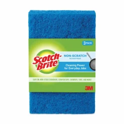Scotch-Brite Non-Scratch Scour Pads, 3 x 6, Blue, 10/Carton