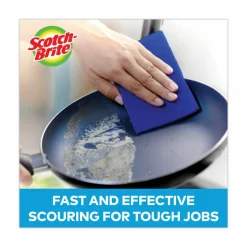 Scotch-Brite Non-Scratch Scour Pads, 3 x 6, Blue, 10/Carton