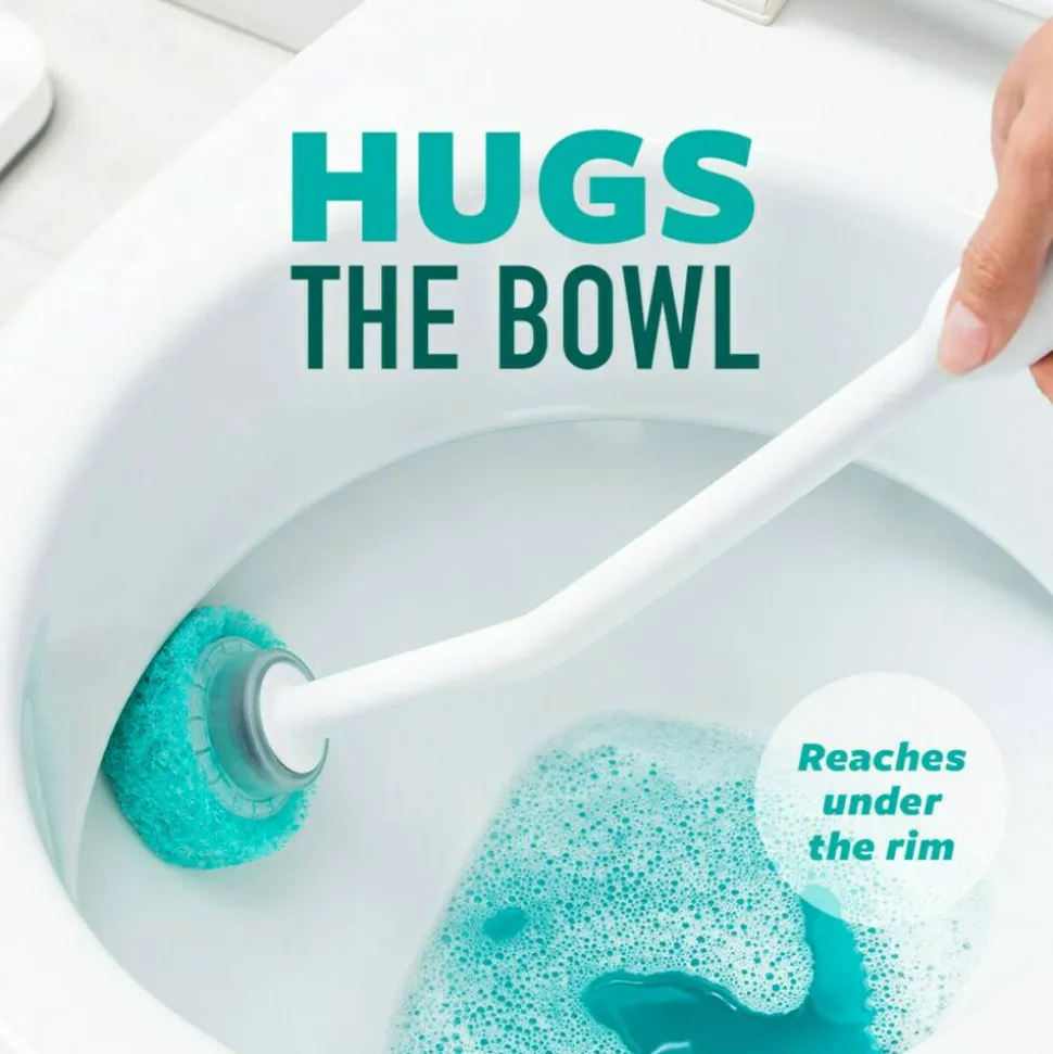 Scotch-Brite Power Scour Toilet Bowl Cleaning System, 1 Toilet Wand, 1 Stand, 5 Refill Disposable Toilet Bowl Cleaner Scrubbing Pads