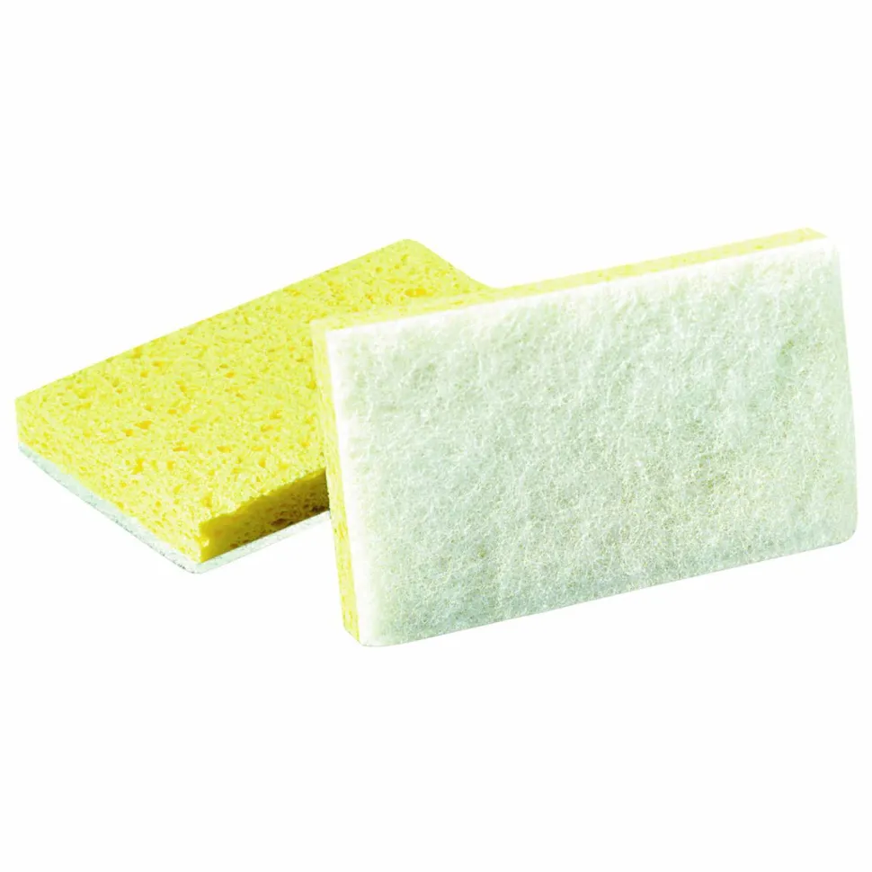 Scotch-Brite PROFESSIONAL Light-Duty Scrubbing Sponge, #63, 3.6 x 6.1, 0.7" Thick, Yellow/White, 20/Carton