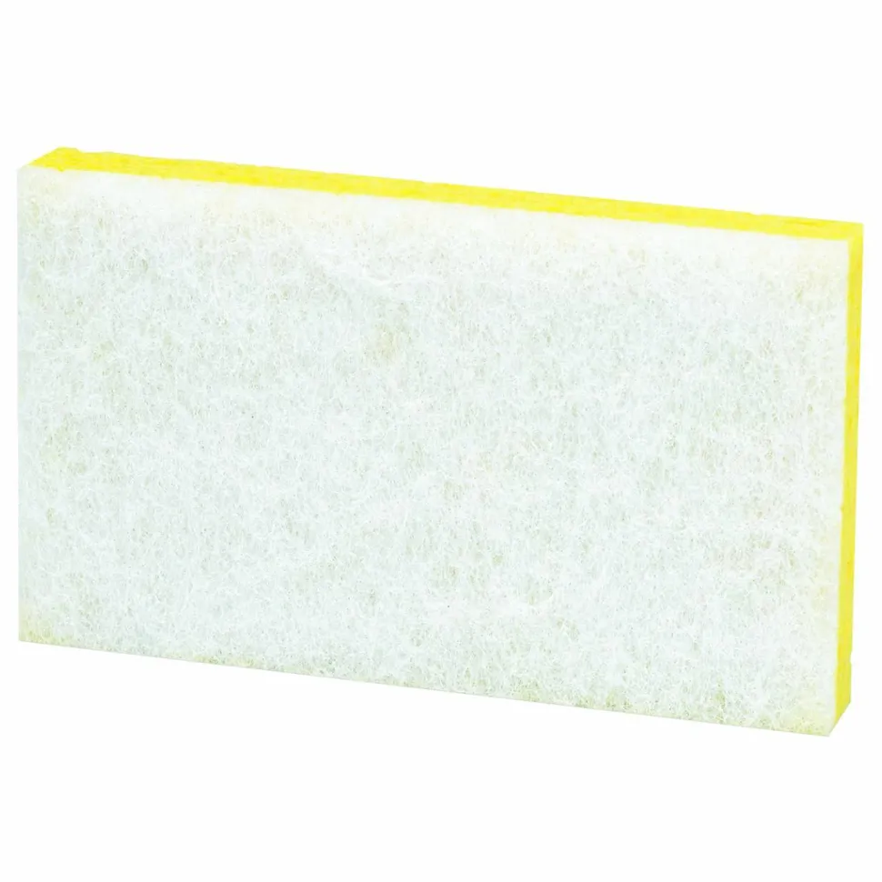Scotch-Brite PROFESSIONAL Light-Duty Scrubbing Sponge, #63, 3.6 x 6.1, 0.7" Thick, Yellow/White, 20/Carton