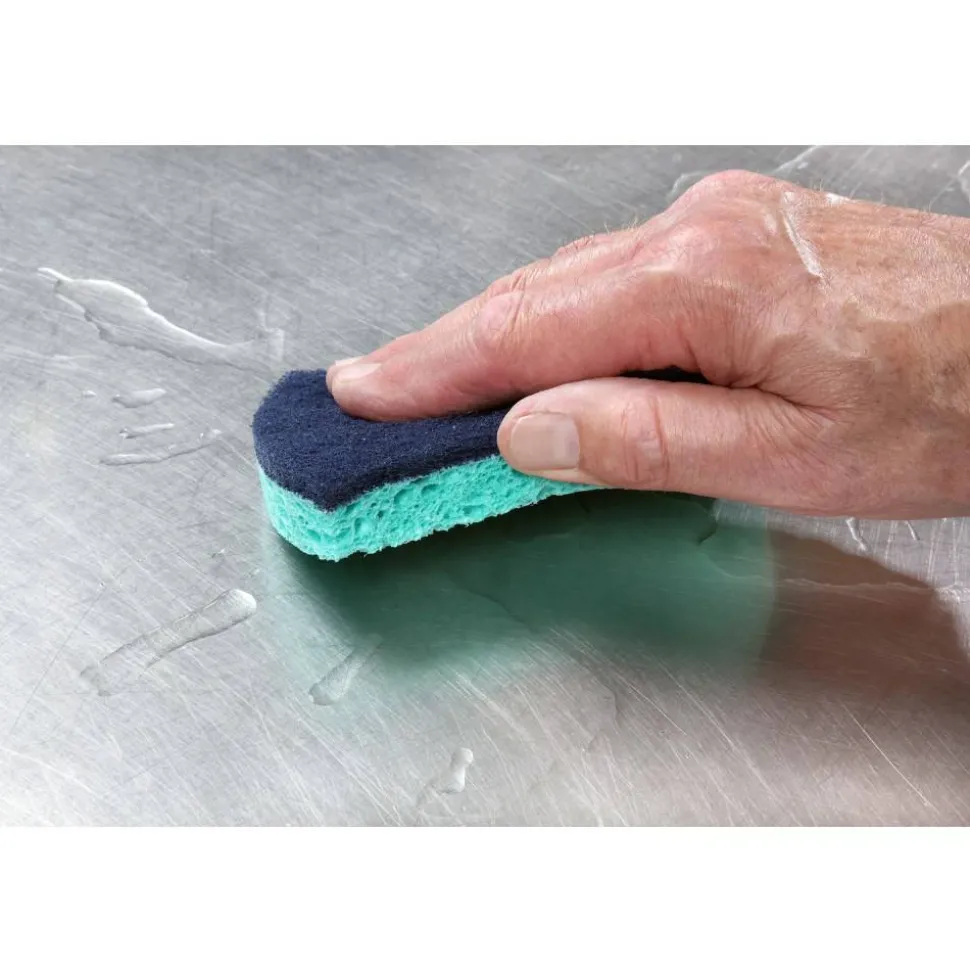 Scotch-Brite PROFESSIONAL Power Sponge 3000, 2.8 x 4.5, 0.6" Thick, Blue/Teal, 5/Pack
