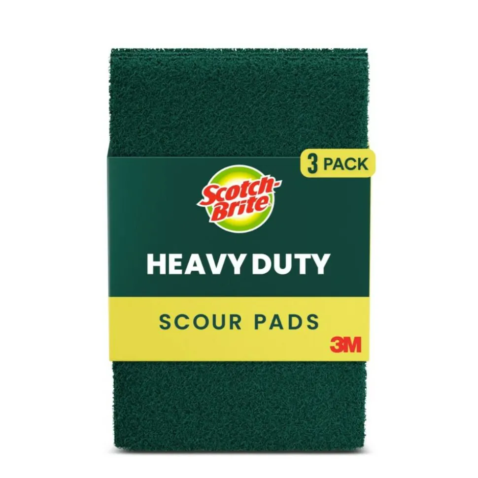 Scotch-Brite Scouring Pads, 3 Scour Pads, Great for Kitchen, Garage and Outdoors