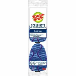 Scotch-Brite Scrub Dots Microfiber Dishwand Refill, 3-1/2" x 4-2/5", Light Blue/Dark Blue, Pack of 2