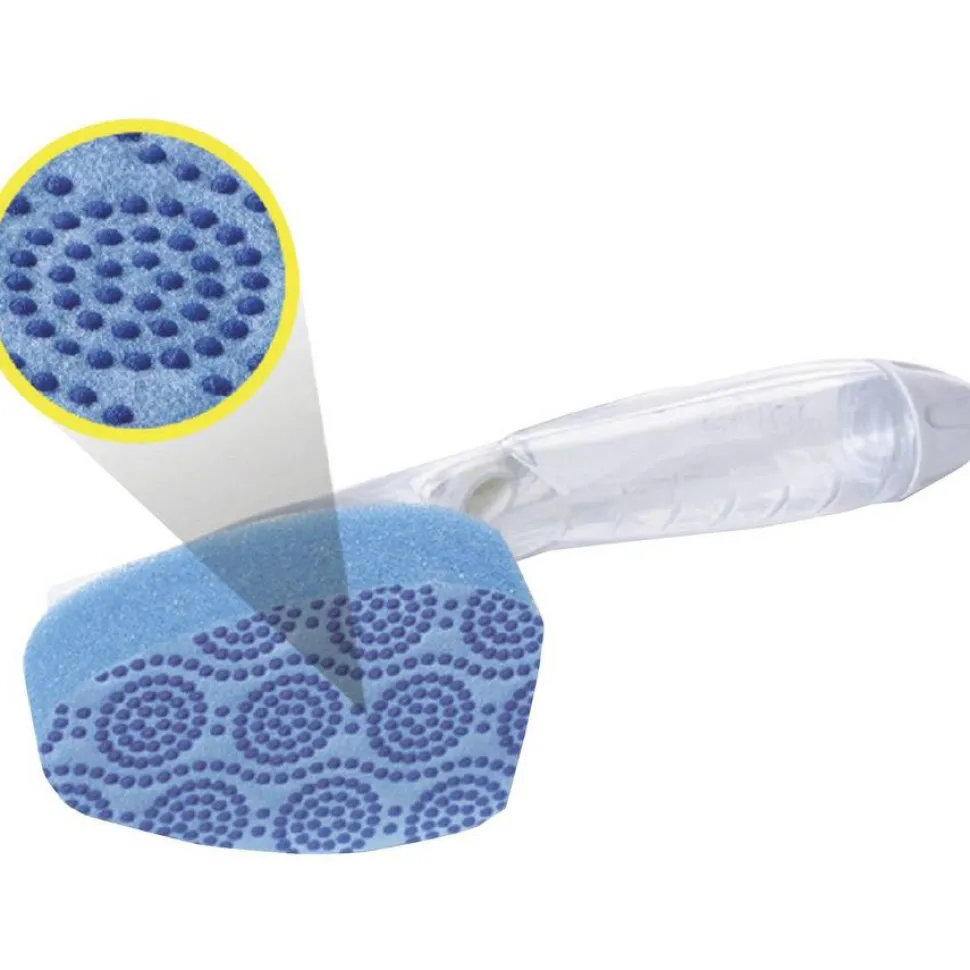 Scotch-Brite Scrub Dots Microfiber Dishwand Refill, 3-1/2" x 4-2/5", Light Blue/Dark Blue, Pack of 2