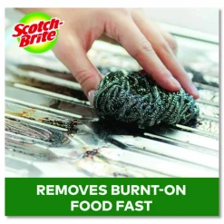 Scotch-Brite Stainless Steel Scrubber, Silver, 12/Carton