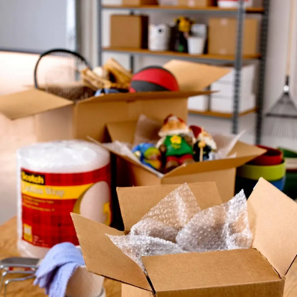 Scotch Commercial Grade Shipping Packing Tape, 4 Tape Rolls with Dispensers, 1 7/8 in x 54.6 yd, 3" Core, Designed - 3750RD