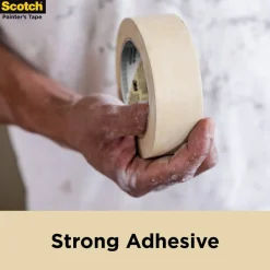 Scotch Contractor Grade Masking Tape, Removable, 6 Tape Rolls, 1.41 in x 60.1 yd, 3