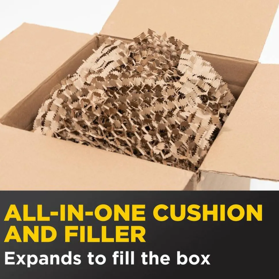 Scotch Cushion Lock Protective Wrap, 12 in x 1000 ft, 1 Roll, 100% Recycled Paper, Honeycomb Packing Paper, Alternative for Bubble Cushion Wrap, Brown