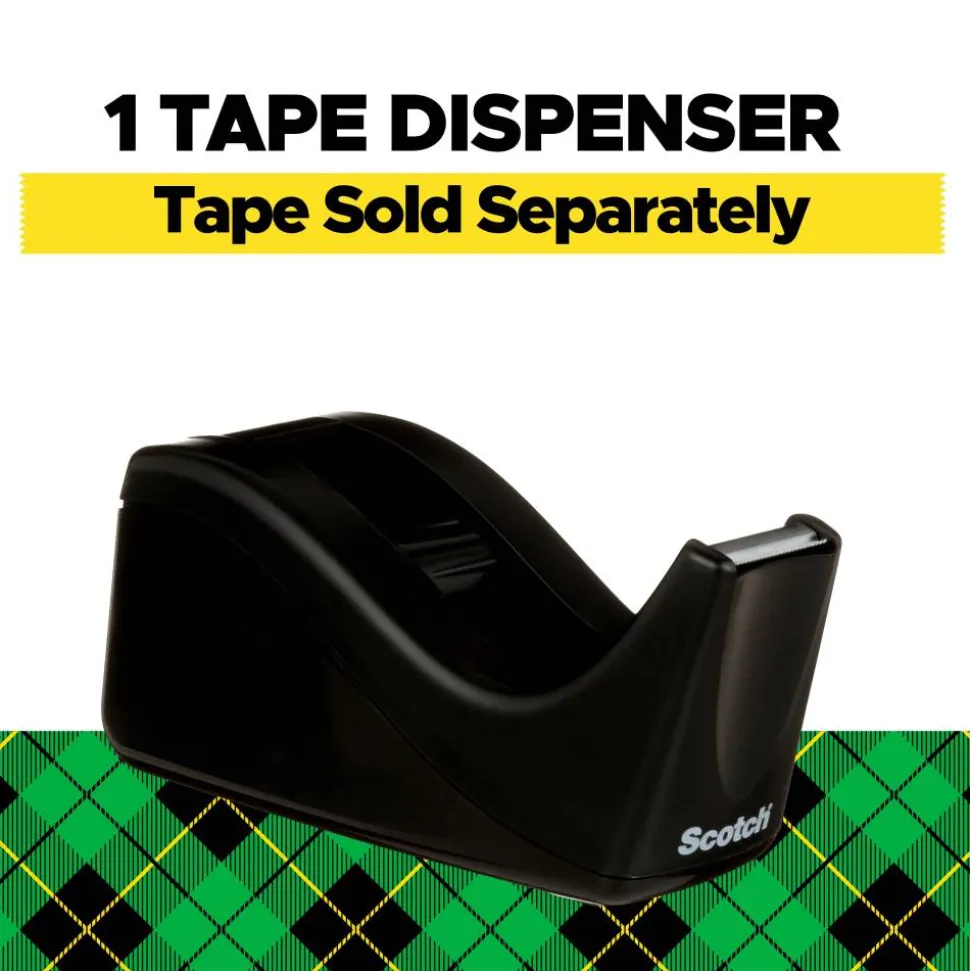 Scotch Desktop Tape Dispenser, 1 in. Core, Black, Home Office Supplies and School Supplies for College and Classrooms