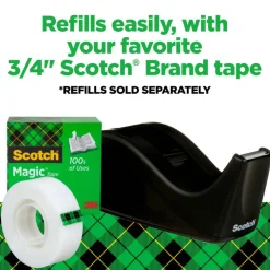 Scotch Desktop Tape Dispenser, 1 in. Core, Black, Home Office Supplies and School Supplies for College and Classrooms