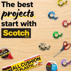 Scotch Desktop Tape Dispenser, 1 Dispenser, 1 in. Core, Black and Silver, School Supplies and College Essentials for Students and Teachers