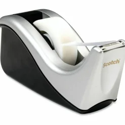 Scotch Desktop Tape Dispenser, 1 Dispenser, 1 in. Core, Black and Silver, School Supplies and College Essentials for Students and Teachers