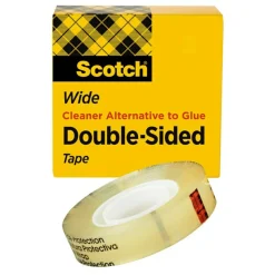 Scotch Double Sided Tape, Permanent, 1 Tape Roll, 1 in x 1296 in, Home Office Supplies and School Supplies for College and Classrooms