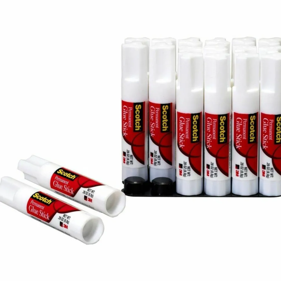 Scotch Glue Stick, .28 oz, 18-Pack - 0.28 oz - 18 / Pack - White