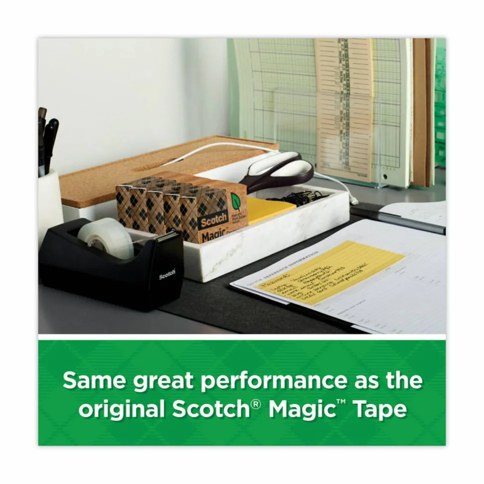 Scotch Greener Magic Tape, Invisible, 3/4 in. x 900 in., 10 Tape Rolls, Clear, School Supplies and College Essentials for Students and Teachers