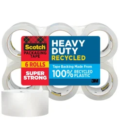 Scotch Heavy Duty Recycled Packaging Tape 7750-6, 1.88 in x 54.6 yd (48 mm x 50 m), 6 pack