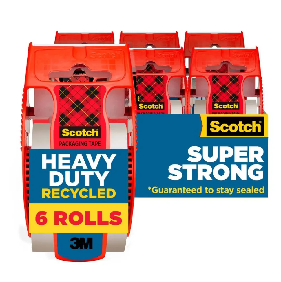 Scotch Heavy Duty Recycled Packaging Tape, 175-6, 1.88 in x 800 in, Clear, 6 PK
