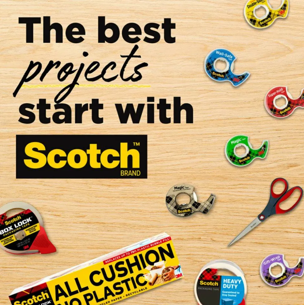 Scotch Heavy-Duty Shipping/Packaging Tape, 54.60 Yd x 1.88"W x 3.1 mil Thickness, 3" Core, Clear, 1 Roll