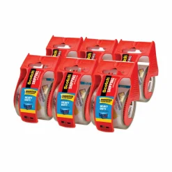 Scotch Heavy Duty Shipping Packing Tape, 6 Tape Rolls with Dispensers, 1 7/8 in x 22.2 yd, 1.5