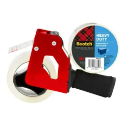 Scotch Heavy Duty Shipping Packing Tape, 2 Tape Rolls with 1 Dispenser, 1 7/8 in x 54.6 yd, 3