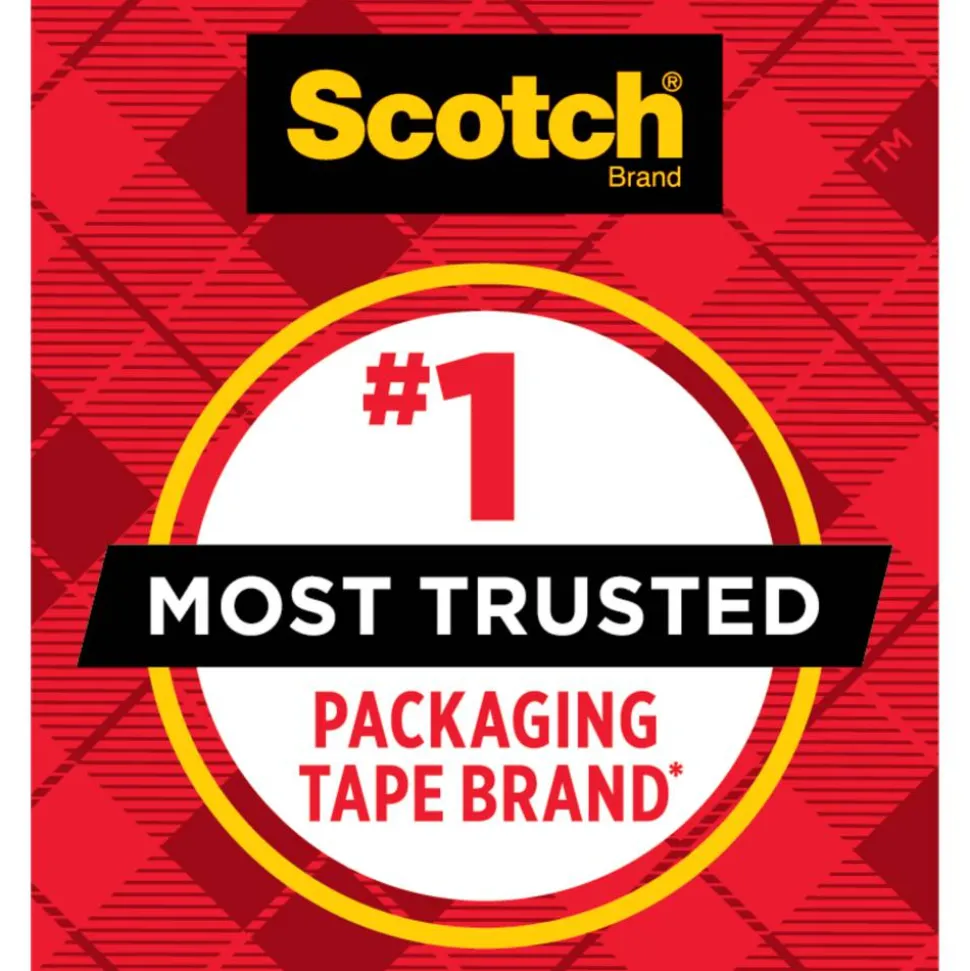 Scotch Heavy-Duty Shipping Packing Tape, 1-7/8" x 43.7 Yd., Clear, Pack Of 6 Rolls, 3850406