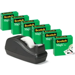 Scotch Magic Tape With Deluxe Dispenser, 3/4
