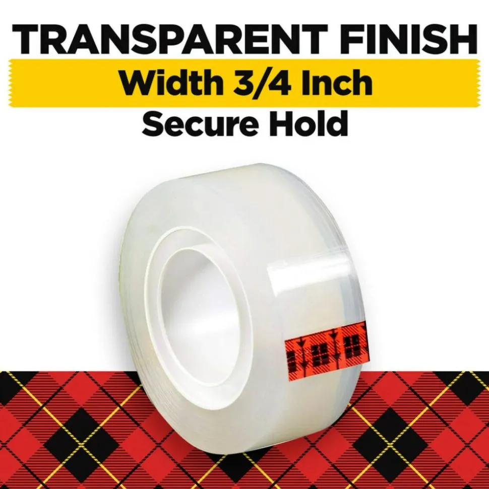 Scotch Magic Tape with Dispenser, Invisible, 3/4 in. x 1000 in.,12 Tape Rolls, Clear, School Supplies and College Essentials for Students