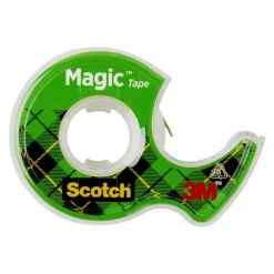 Scotch Magic Tape with Dispenser, Invisible, 3/4 in. x 300 in., 4 Tape Rolls, Back to School Supplies and College Essentials for Students