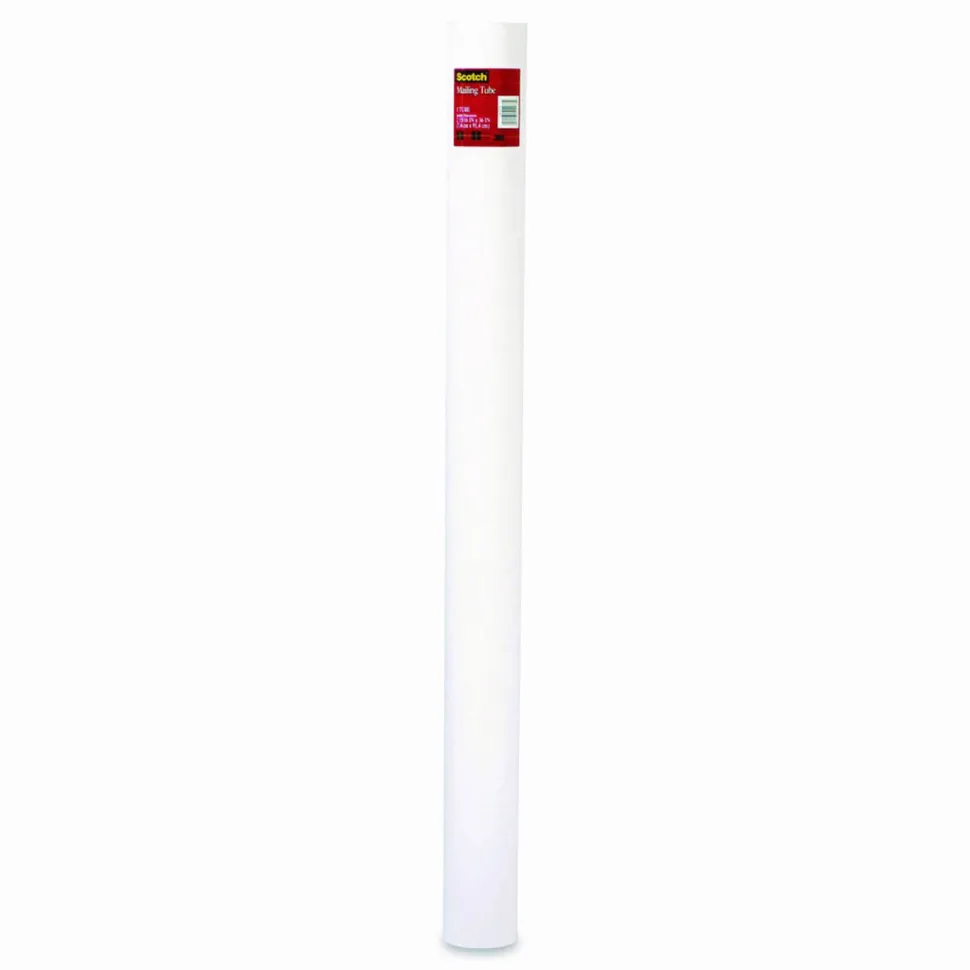 Scotch Mailing Tube, 48" Long, 4" Diameter, White, 12/Carton