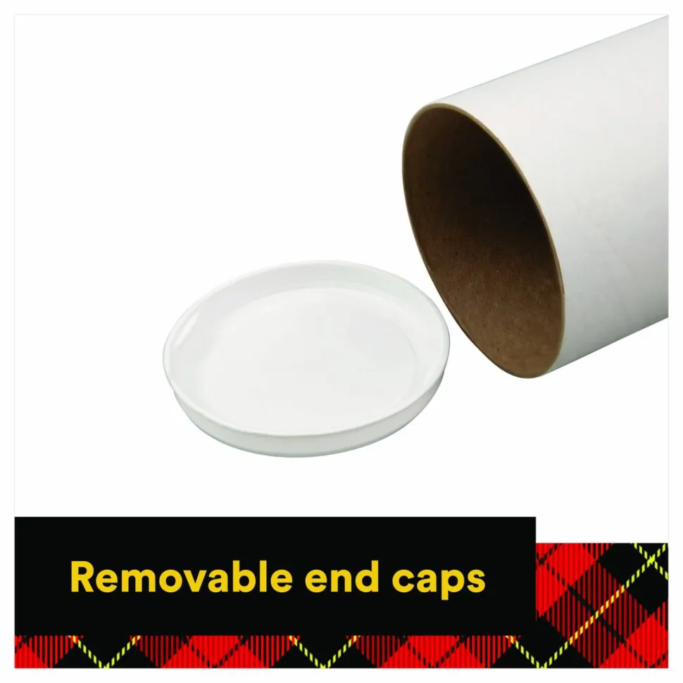 Scotch Mailing Tube, 48" Long, 4" Diameter, White, 12/Carton