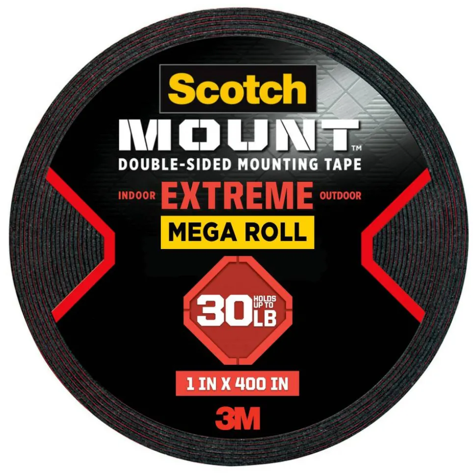Scotch-Mount Extreme Double-Sided Mounting Tape Mega Roll , 1 In X 400 In (2,54 Cm X 10,1 M)