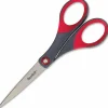 Scotch Precision Scissors, 7" - 7" Overall Length - Left/Right - Stainless Steel - Red, Gray - 1 Each