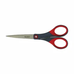 Scotch Precision Scissors, 7" - 7" Overall Length - Left/Right - Stainless Steel - Red, Gray - 1 Each