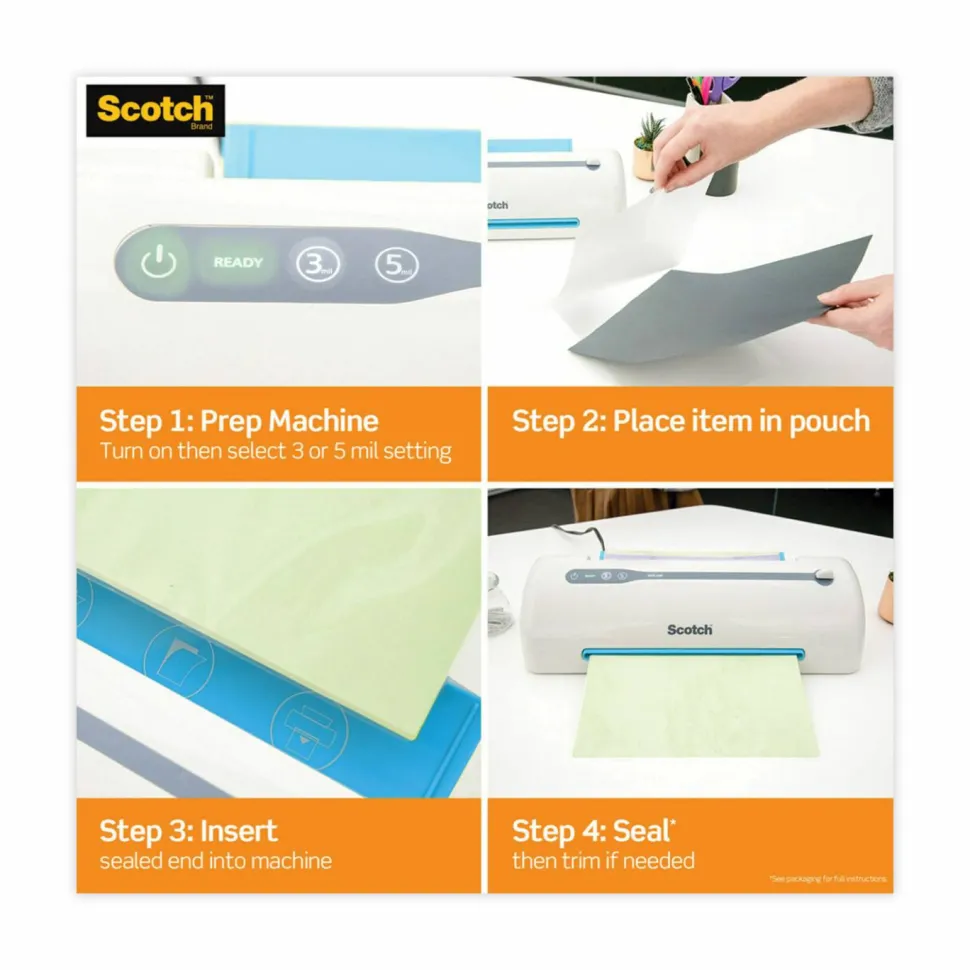 Scotch Self-Seal Laminating Pouches, Fits Letter Size (9" x 11.5 in.) Paper, 25-PK