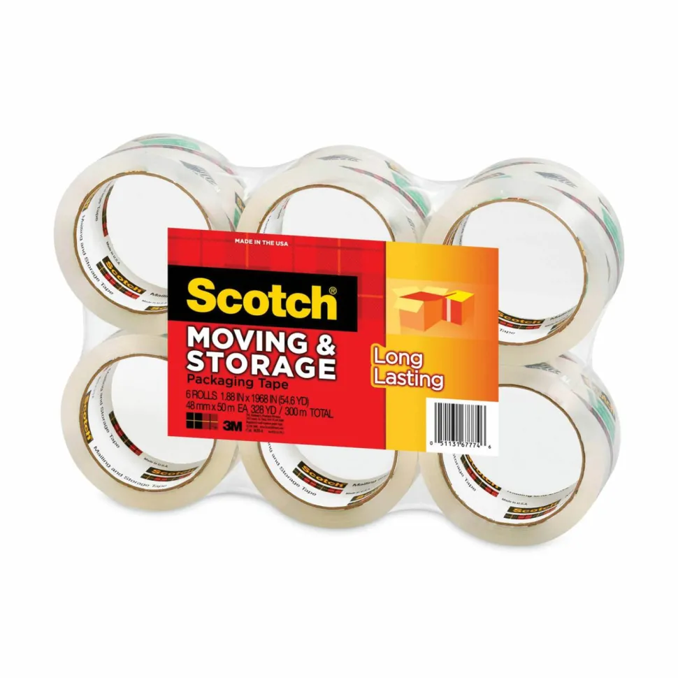 Scotch Storage Tape, 3" Core, 1.88" x 54.6 yds, Clear, 6/Pack