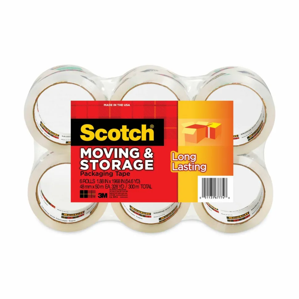 Scotch Storage Tape, 3" Core, 1.88" x 54.6 yds, Clear, 6/Pack