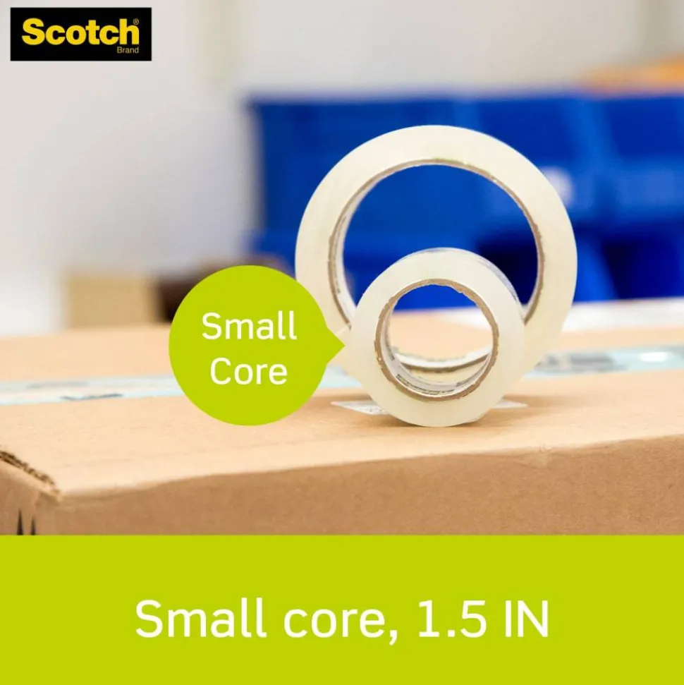 Scotch Sure Start Shipping Tape, 6 Tape Rolls with Dispensers, 1 7/8 in x 22.2 yd, 1.5" Core, Designed - 1456