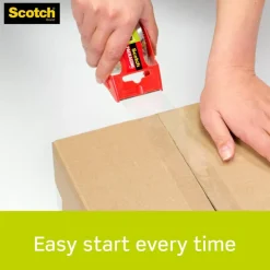 Scotch Sure Start Shipping Tape, 6 Tape Rolls with Dispensers, 1 7/8 in x 22.2 yd, 1.5