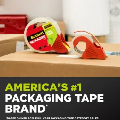 Scotch Sure Start Shipping Tape With Dispenser, 1-7/8