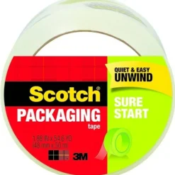 Scotch Sure Start Shipping Tape With Dispenser, 1-7/8