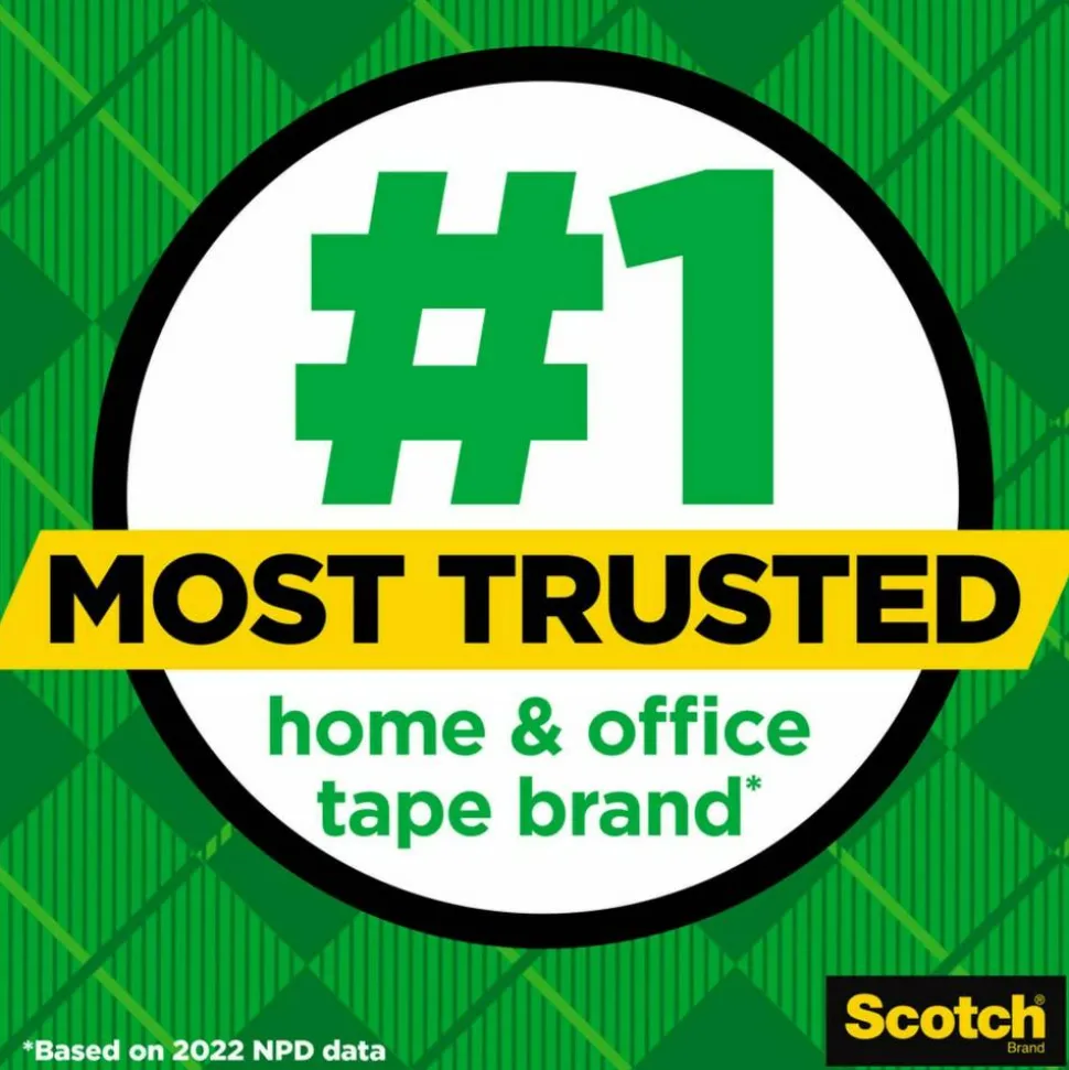 Scotch Tape Dispenser, White, .75 in x 350 in, Roll of tape included