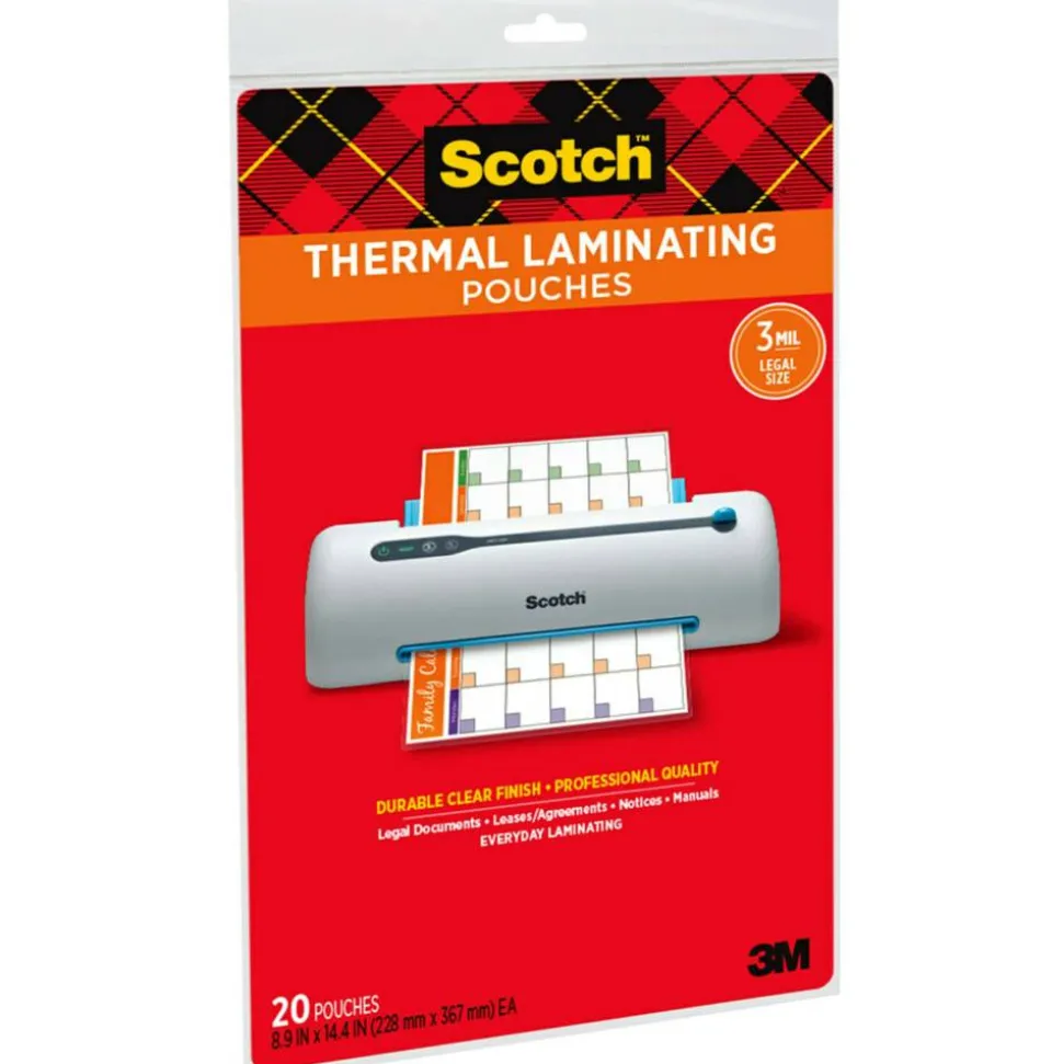 Scotch Thermal Laminating Pouches, 8.9" x 14.4", 20 Laminating Sheets, Fits Legal Size, 20/Pack