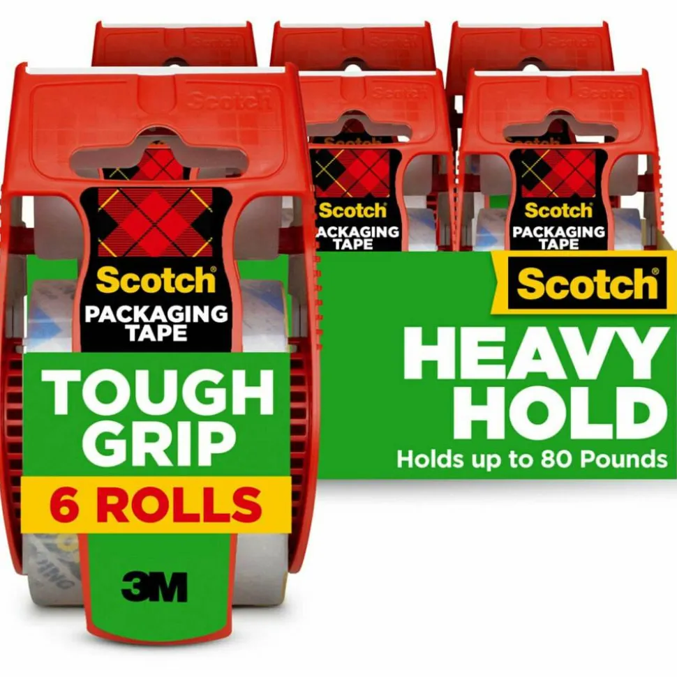 Scotch Tough Grip Moving Packing Tape With Dispensers - 150-6