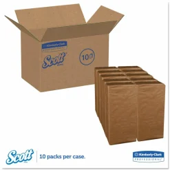 Scott 1/8-Fold Dinner Napkins, 2-Ply, 17 x 14.63, White, 300/Pack, 10 Packs/Carton