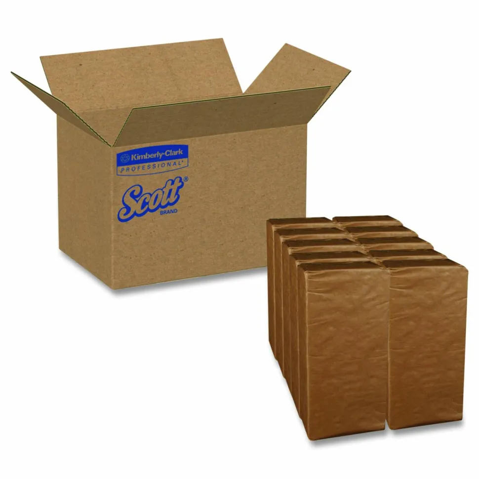 Scott 1/8-Fold Dinner Napkins, 2-Ply, 17 x 14.63, White, 300/Pack, 10 Packs/Carton