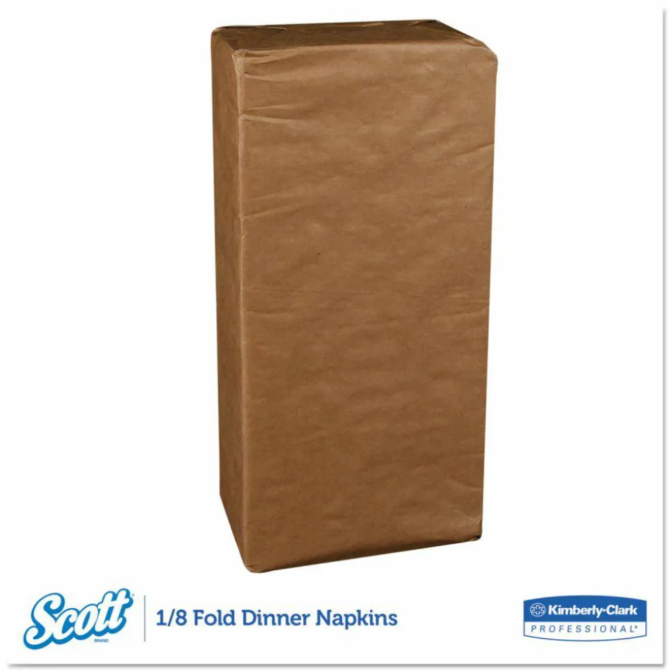 Scott 1/8-Fold Dinner Napkins, 2-Ply, 17 x 14.63, White, 300/Pack, 10 Packs/Carton