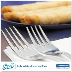 Scott 1/8-Fold Dinner Napkins, 2-Ply, 17 x 14.63, White, 300/Pack, 10 Packs/Carton