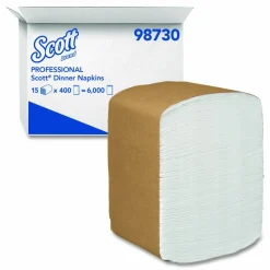 Scott Full-Fold Dispenser Napkins, 1-Ply, 12 x 17, White, 400/Pack, 15 Packs/Carton